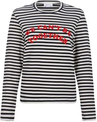 McQueen - Truien & Vesten ,Veelkleurig ,Katoen T-Shirt Met Lange Mouwen En Strepen - Lyst