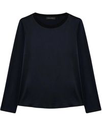 Elena Miro - Tops ,Blauw ,Viscose T-Shirt - Lyst