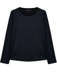 Elena Miro - Tops ,Blauw ,Viscose T-Shirt - Lyst