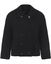 Gucci - Zwart Wol Boucle Jas - Lyst