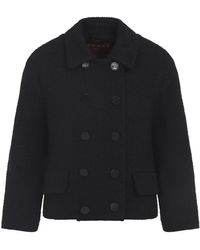 Gucci - Zwart Wol Boucle Jas - Lyst