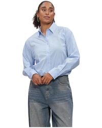 Notre-v - Overhemden ,Blauw ,Katoen Nv-Iola Blouse - Lyst