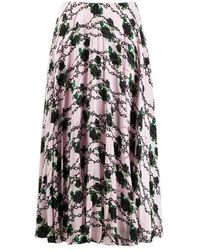 Valentino - Silk Pleated Skirt - Lyst