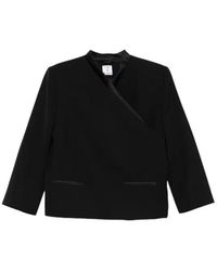 CASABLANCA - Overhemden ,Zwart ,Satijn Wikkeljas Met Satijnen Bies - Lyst
