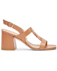 Stuart Weitzman - Schoenen ,Bruin ,Leer Sandaal Met Gedraaide Bandjes - Lyst