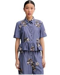 Munthe - Gestreepte Blouse Met Korte Mouwen - Lyst