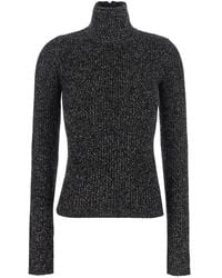Max Mara - Truien & Vesten ,Veelkleurig ,Wol Wollen Ribgebreide Coltrui Met Kasjmier - Lyst