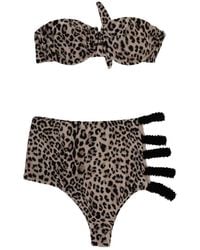 ME FUI - Badmode ,Veelkleurig ,Polyester Animal Print Bikini Set - Lyst