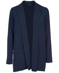 Ottod'Ame - Blauwe Jas Met Sjaalkraag - Lyst
