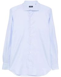 Finamore 1925 - Overhemden ,Blauw ,Katoen Napoli Shirt - Lyst