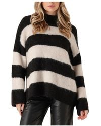SELECTED - Truien & Vesten ,Zwart ,Zwarte Gebreide O-Hals Trui - Lyst