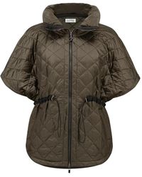 Joseph Ribkoff - Jassen ,Groen ,Nylon Gewatteerd Nylon Vest Met Sjaalkraag - Lyst