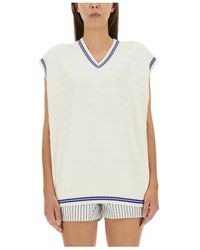 Alexander Wang - Truien & Vesten ,Katoen Tunic V-Neck Vest - Lyst