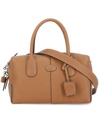 Tod's - Borsa a tracolla in pelle pebbled marrone - Lyst