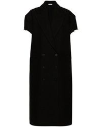 Niccolò Pasqualetti - Abrigo Negro De Lana Con Doble Botonadura, Mujer, Talla - Lyst