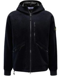 Stone Island - Jassen ,Blauw ,Wol Panno Ratinato Jacket - Lyst