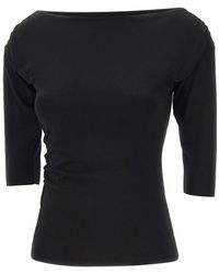 Kaos - Overhemden ,Zwart ,Nylon Boot-Neck Blouse - Lyst