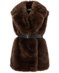 P.A.R.O.S.H. - P.A.R.O..H. ,Jassen ,Bruin ,Polyester Mouwloze Vest - Lyst
