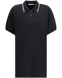 Alexander Wang - Kleedjes ,Zwart ,Leer Polo-Collar Mini Jurk - Lyst