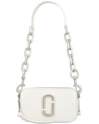 Marc Jacobs - Borsa in cotone bianco con croc-embossed snapshot - Lyst