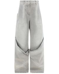 The Attico - Vaqueros De Algodón Con Bolsillos Cargo, Mujer, Talla - Lyst