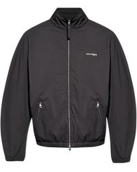 Courreges - Jassen ,Zwart ,Leer Jas Met Logo - Lyst
