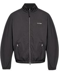 Courreges - Jassen ,Zwart ,Leer Jas Met Logo - Lyst