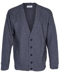 Laneus - Truien & Vesten ,Blauw ,Wol 5 Bottoni Cardigan - Lyst