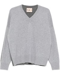 Plan C - Maglia Scollo V M/L - Lyst