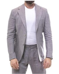 Fay - Jassen ,Grijs ,Linnen Linnen Canvas Jas En Jogger Broek - Lyst