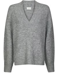 Neo Noir - Truien & Vesten ,Grijs ,V-Neck Truien - Lyst