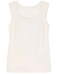 Patrizia Pepe - Camiseta raw white sin mangas - Lyst