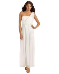 BCBGMAXAZRIA One Shoulder Shadow Dress - Wit