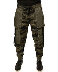 Dolce & Gabbana - Grüne cargo jogger hose mit logo - Lyst
