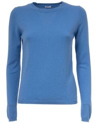 Aspesi - Truien & Vesten ,Blauw ,Kasjmier Cashmere Crewneck Trui - Lyst