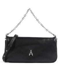 Patrizia Pepe - Schwarze Leder-Crossbody-Tasche Mit Metallfliege - Lyst