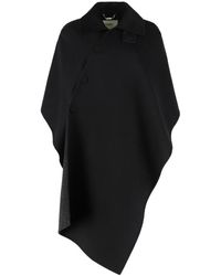 Fendi - Jassen ,Zwart ,Wol Wollen Cape Met Kikker Sluiting - Lyst