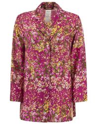Max Mara Studio - Blusa de seda con estampado floral - Lyst