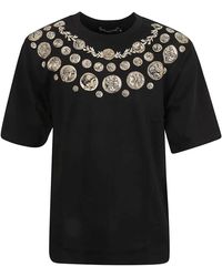 Dolce & Gabbana - Baumwoll T-Shirt mit Münzdruck - Lyst