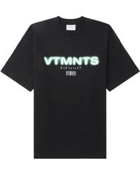 VTMNTS - Schwarzes bedrucktes t-shirt mit logo-print - Lyst