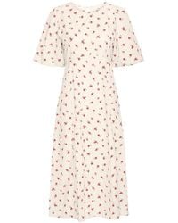 Ichi - Geranium flower kleid mit offenem rücken - Lyst