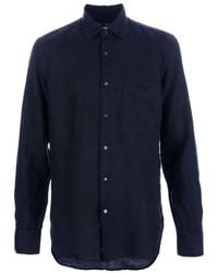 Aspesi - Overhemden ,Blauw ,Nylon Zijden & Nylon Shirt - Lyst