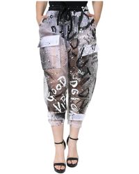 Dolce & Gabbana - Mid Waist Cropped Cargo Broek - Lyst