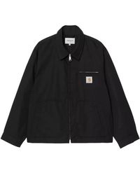 Carhartt - Jassen ,Zwart ,Katoen Postal Jacket - Lyst