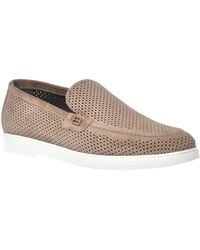 Baldinini - Loafer in taupe perforated suede - Lyst