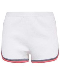 Fendi - Korte Broeken ,Wit ,Contrast Edge Jacquard Logo Shorts - Lyst