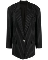 The Attico - Blazer A Rayas Curvadas, Mujer, Talla - Lyst