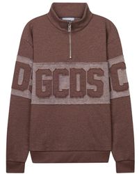 Gcds - Hoodies & Sweatvesten ,Bruin ,Half-Zip Sweatshirt - Lyst