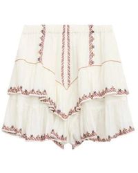 Isabel Marant - Ecru/Ochre Jocadia Shorts - Lyst