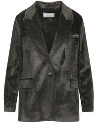 Peserico - Jassen ,Bruin ,Leer Corduroy Single-Breasted Blazer - Lyst